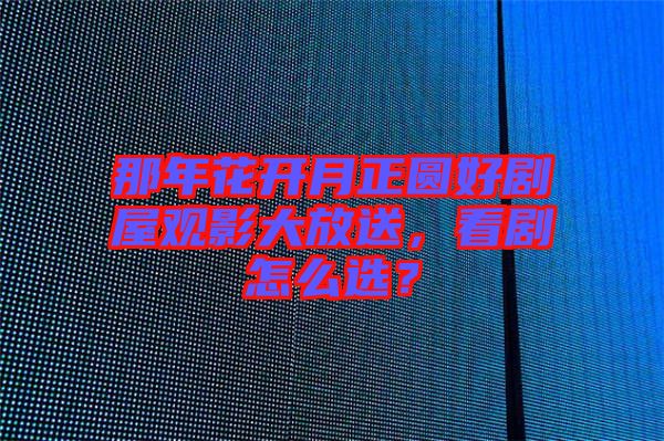 那年花開月正圓好劇屋觀影大放送,看劇怎么選?