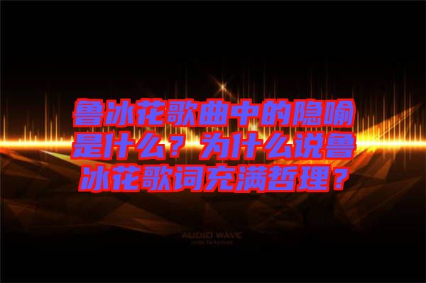 魯冰花歌曲中的隱喻是什么？為什么說魯冰花歌詞充滿哲理？