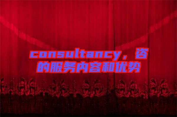 consultancy,咨的服務(wù)內(nèi)容和優(yōu)勢