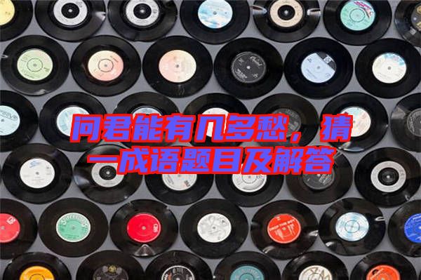 問(wèn)君能有幾多愁,猜一成語(yǔ)題目及解答