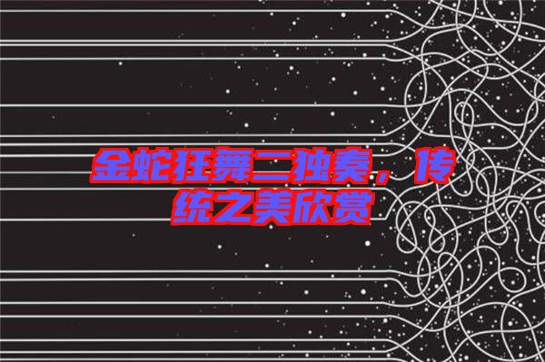 金蛇狂舞二獨奏，傳統之美欣賞