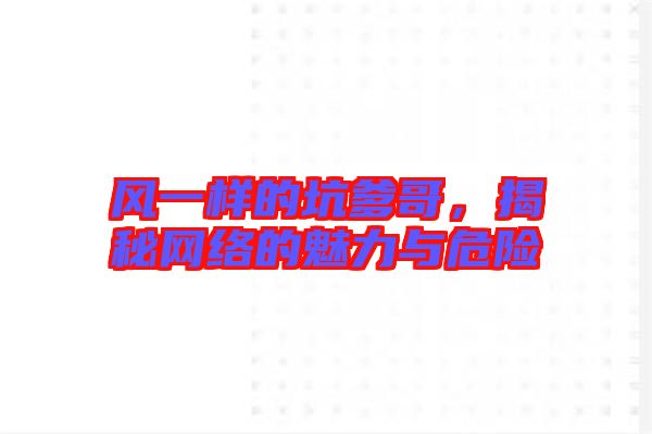 風(fēng)一樣的坑爹哥,揭秘網(wǎng)絡(luò)的魅力與危險