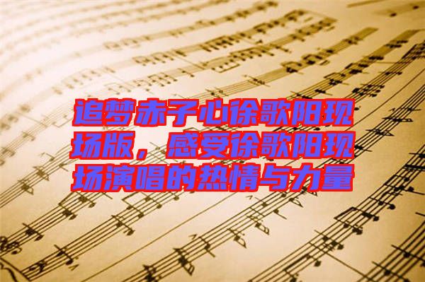 追夢赤子心徐歌陽現場版,感受徐歌陽現場演唱的熱情與力量